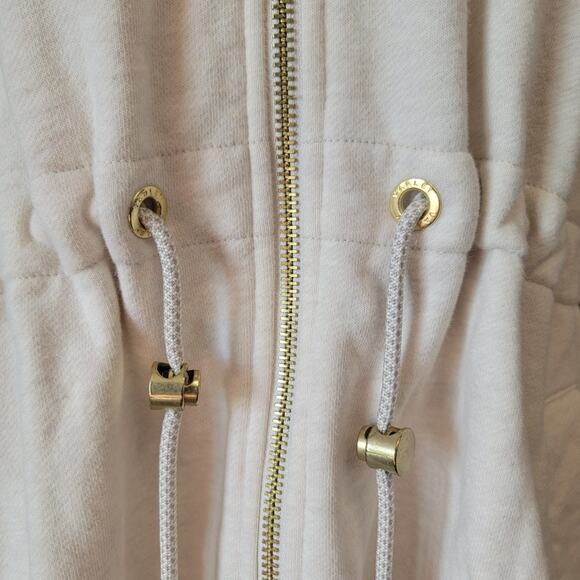 Varley Women S Victoria Hoodie Oatmeal Gold Zip Drawstring Waist Comfy VAR00990 - Picture 4 of 13